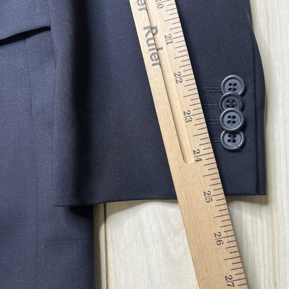 Hugo Boss Mens 2 Piece Suit Solid Navy Blue Wool Jacket Pants 38R 34 X 31 Luxury - Picture 3 of 16